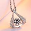 Korean & Japanese Style Heart-Shaped Water Drop Silver-Plated Necklace for Women