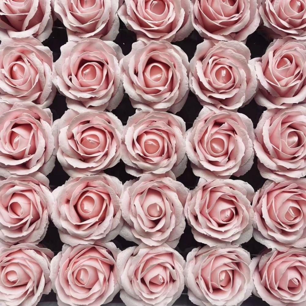 

25Pcs Realistic Floral Soap Rose Flower Wreath Making Artificial Rose Flowers Wedding Decor White pink