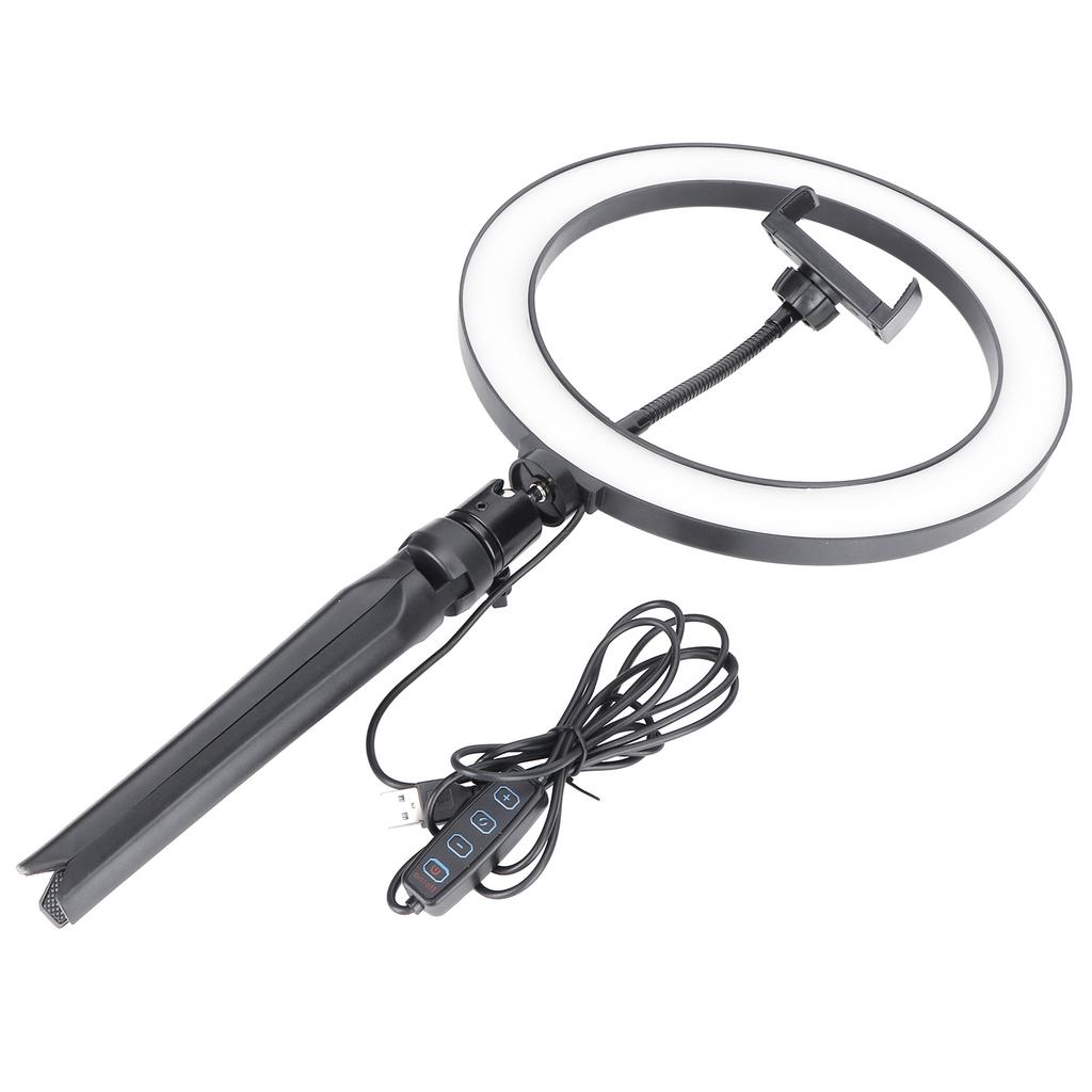 LED Ring Light 10 Levels Dimming Desktop Fill Lamp with 3 Color Temperature for Live Broadcast