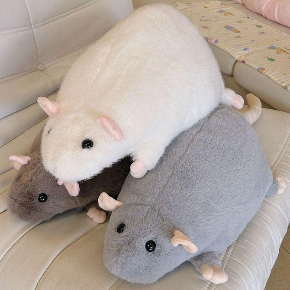 35/50cm Flower Branch Rat Doll Plush Animal Figure Cute Mouse Doll  Kids Gift Birthday