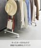 Yamazaki Jitsugyo Increased Storage Capacity Hanger Rack 2 Tiers White X D42 X Tower Closet with Casters 1435 W78.4 H96.2cm (Including Casters)