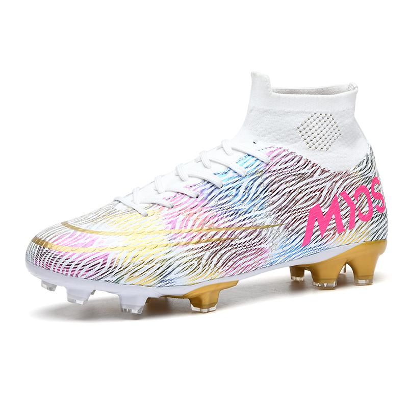 

35-45 Амортизирующие Нескользящие Дышащие Высокие Шипованные Футбольные Бутсы Спортивная Детская Обувь Взрослая Обувь 35 белый