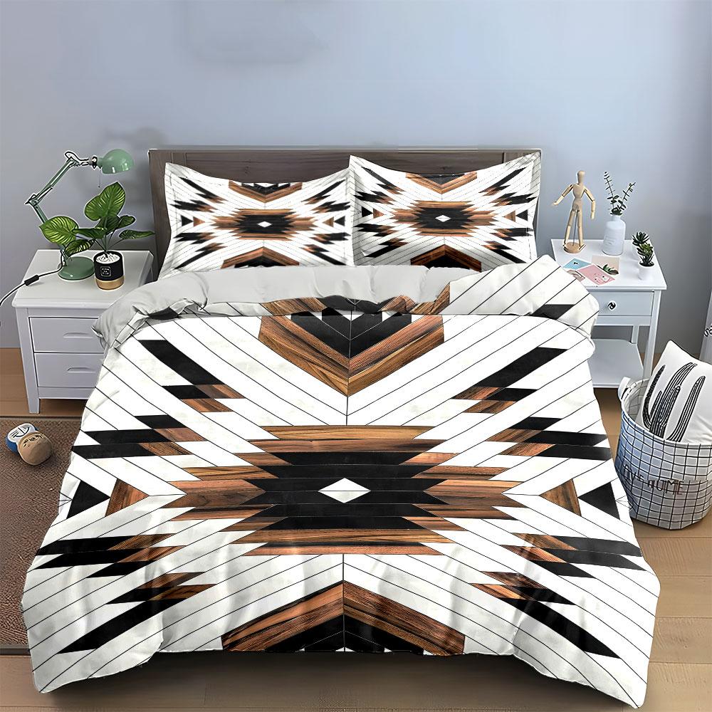 Geometric Chevron and Diamond. Bedding Sets Duvet Cover Sets Duvet Covers Pillowcases(1 * Duvet Cover 2 * Pillowcases Without Duvet Insert)