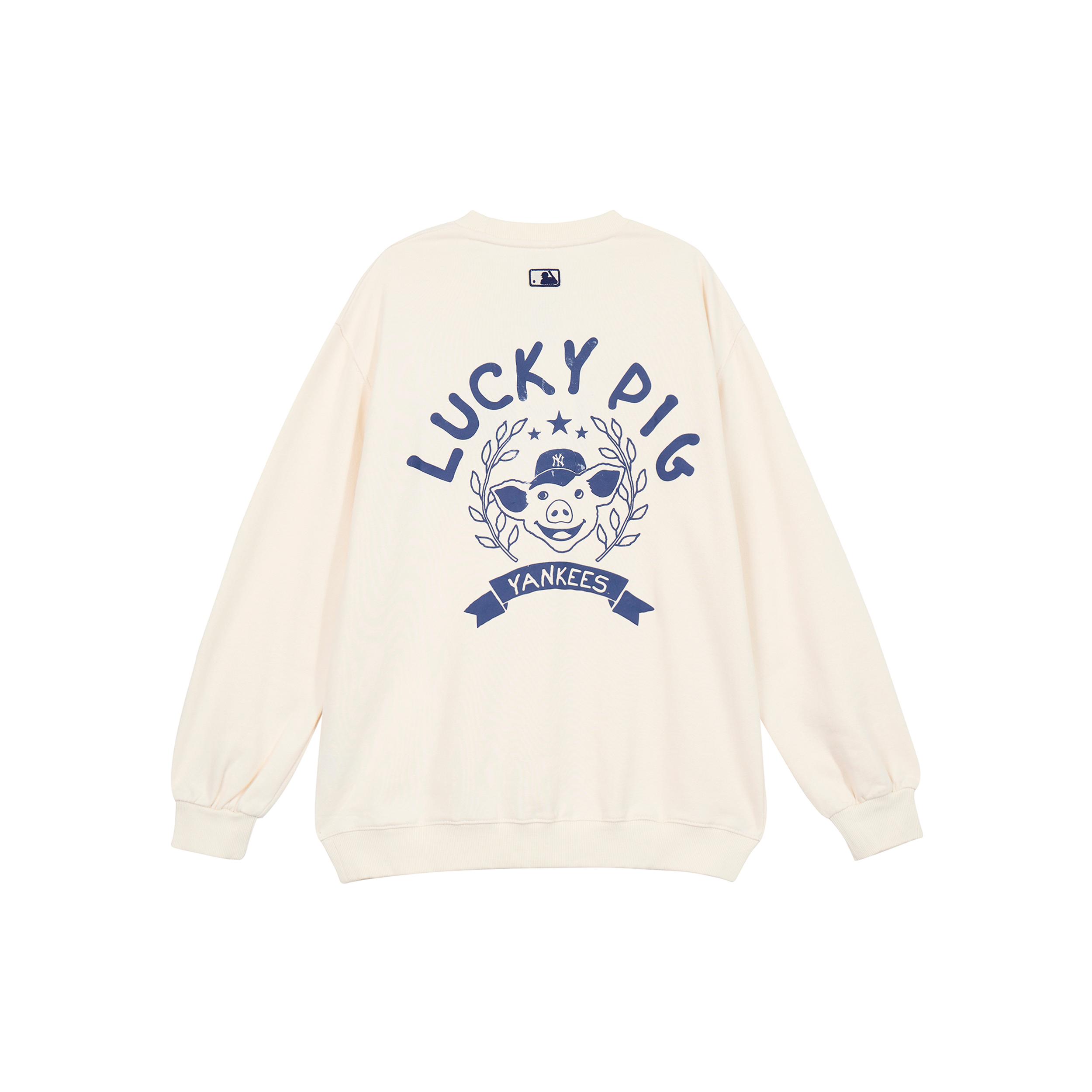 MLB Sweatshirts Unisex Ecru Crew Neck Moderate Regular 31MTC6941-50I L