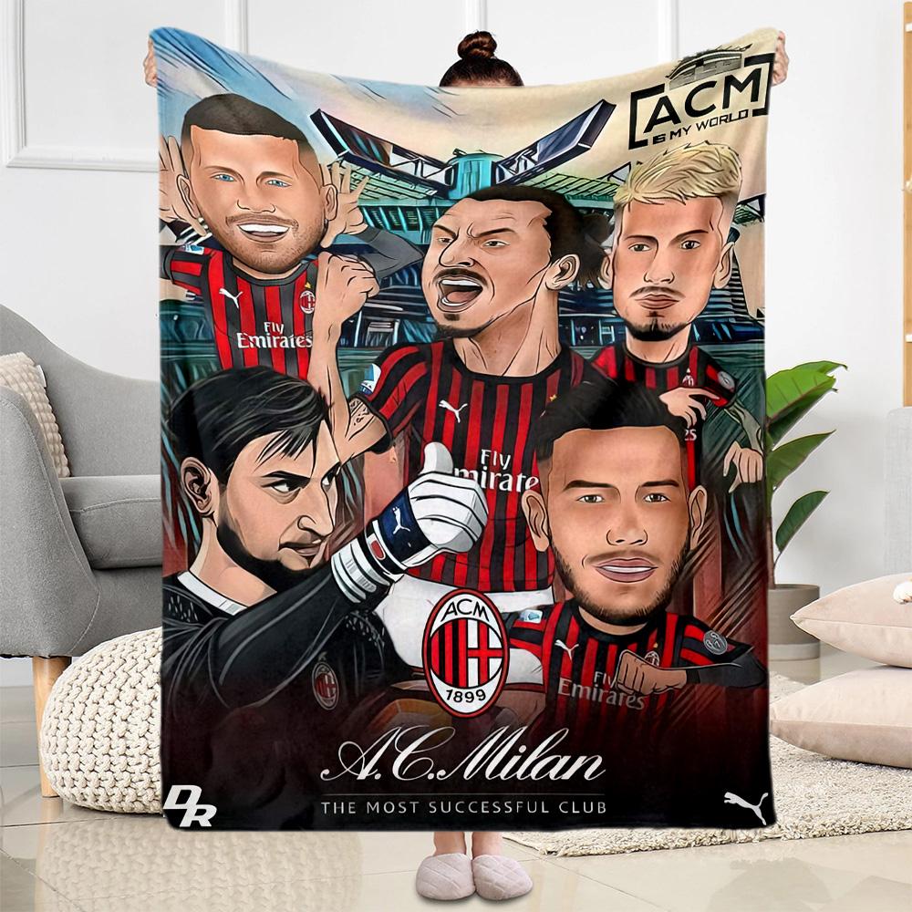 Ac Milan Blanket Soft Cozy Suitable For Chair Picnics Livingroom For All Seasons Modern Style Birthday Christmas Gift Blanket