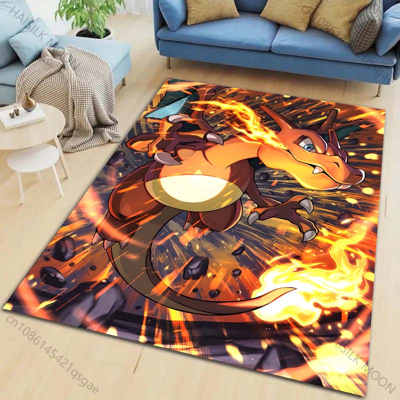 Klasyczny P-P0kém0n Charizard Wzór Dywan Salon Sypialnia Sofa Duża Powierzchnia Dekoracyjne Dywany Dzieci Zabawa Mata Antypoślizgowa Cudowne Prezenty