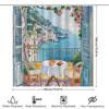 Scenic Coastal View Shower Curtain European Style Waterproof Heat Resistant Machine Washable Suitable for Wet and Dry Separation