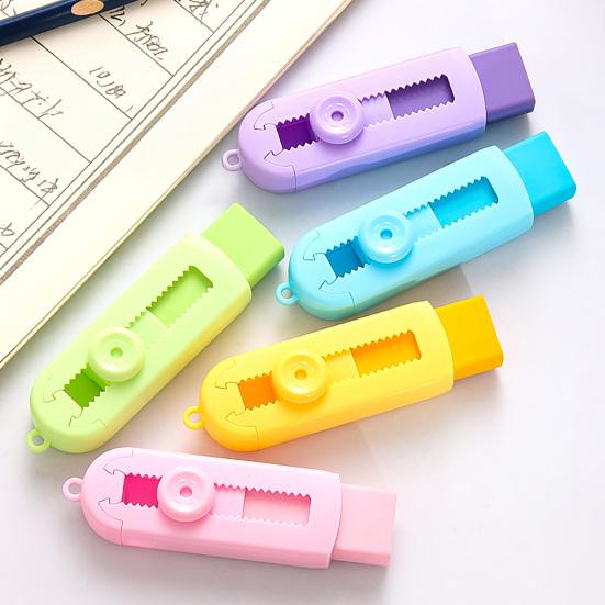 Push Pull Retractable Eraser, Cute Pastel Pencil Eraser for Students, Clean Dustless 2B Eraser for Kids, School Supplies