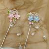 1 Piece Chinese - Style Hair Stick: Pink Resin Flowers, Pearl & Tassel, Perfect for Hanfu, Traditional Events