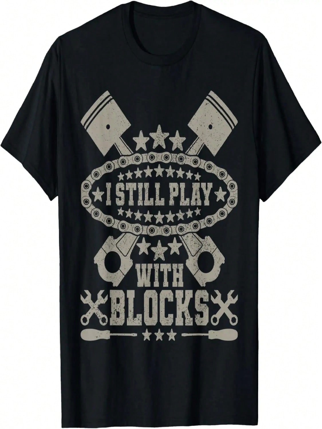 unisex I Still Play With Blocks Retro Car Guy Men Funny Mechanic T-Shirt S разноцветный