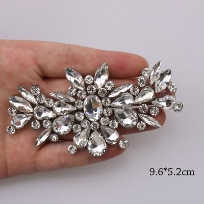 Elegant Glue Back Diamond Beaded Patches Crystal Beaded Diamond Decoration Beading Applique Decoration Patch