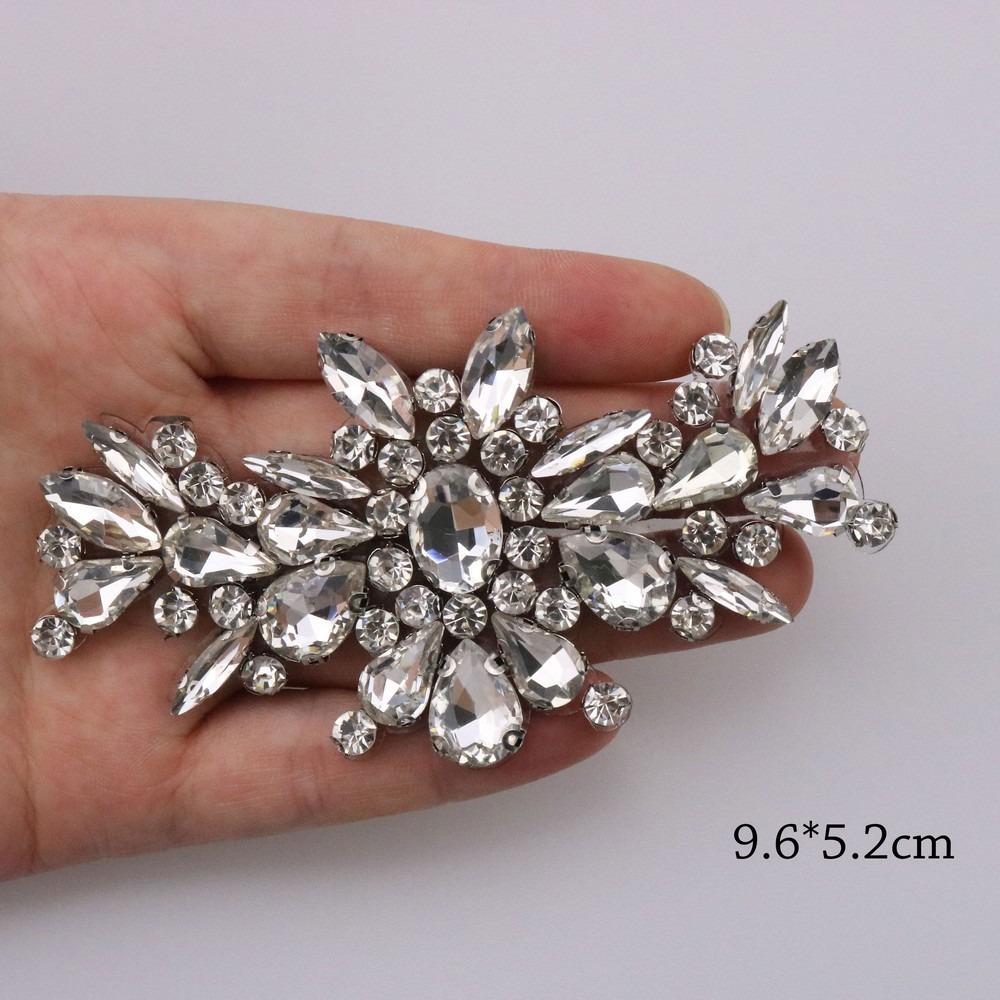 Elegant Glue Back Diamond Beaded Patches Crystal Beaded Diamond Decoration Beading Applique Rhinestone Patches