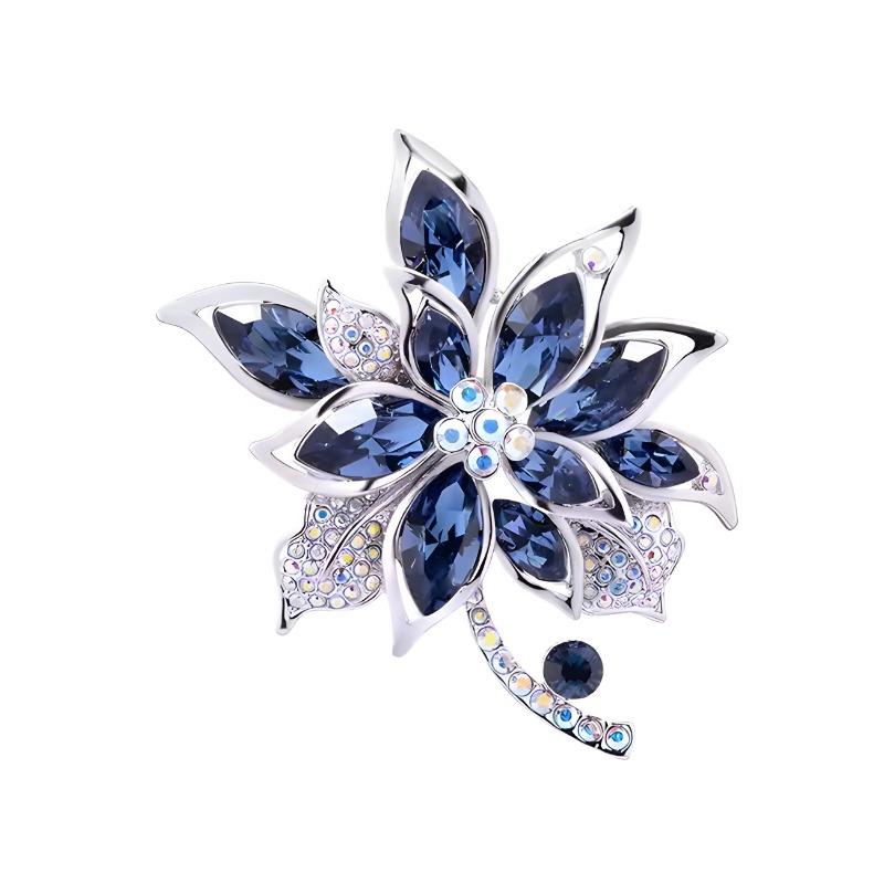 Elegant Hibiscus Flower Brooch, High-end Women's Retro Crystal Flower Brooch, Niche Design Sense Brooch