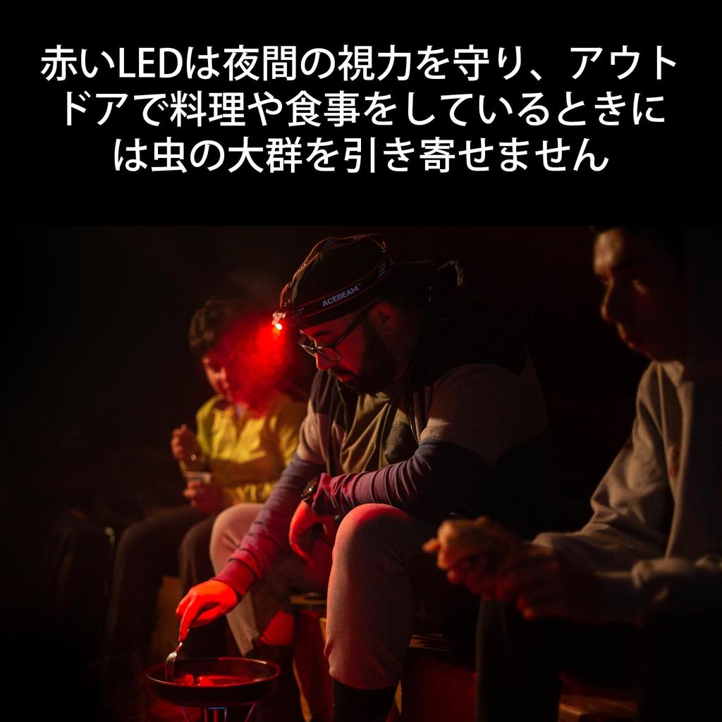 ACEBEAM H30 LED Bright 4000 3 Light 200 Hours of Battery IP68 Headlamp for Emergency and Outdoor Activities Daylight White Red Headlight, Lumens,