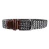 Ceinture textile - 100 cm - Polyester - Gris/Marron - Largeur 3,2 cm