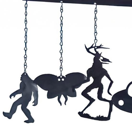 Cryptids Wind Chime Mythical Creature Outdoor Decor with UFO Nessie Designs Handcrafted Wind Chime Decorative Hanging Chimes for Garden Patio