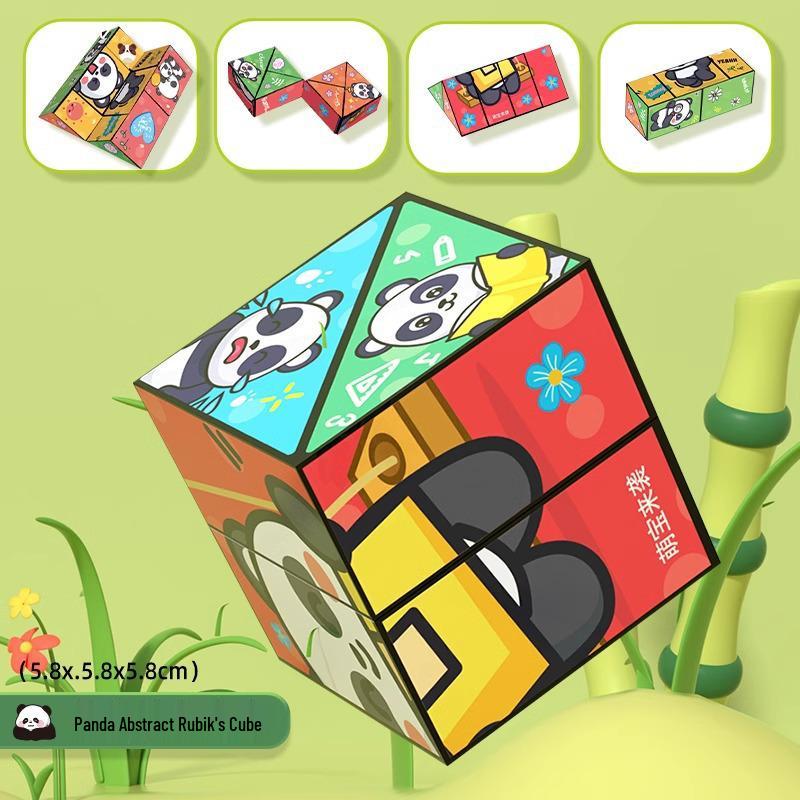 Panda Infinity Cube: 3D Geometric Folding Block - Educational Decompression Toy for Kids