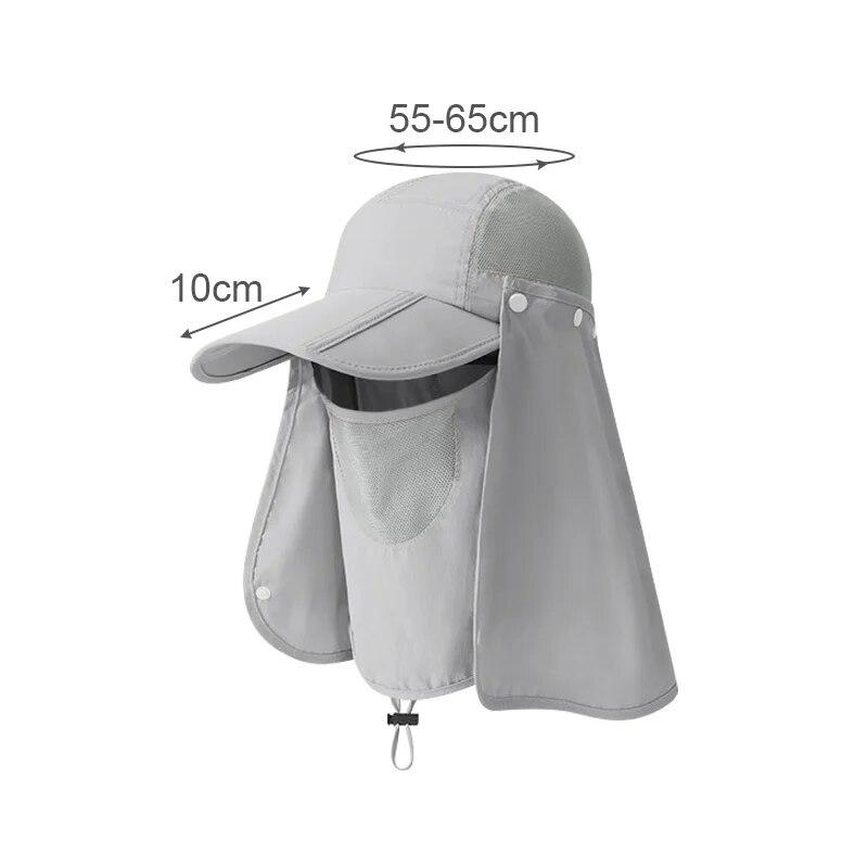 Summer Sun Hats UV Protection Mask Scarf Caps Men Women Hiking Camping Visor Bucket Hat Outdoor Hunting Fishing Cap Baseball Cap
