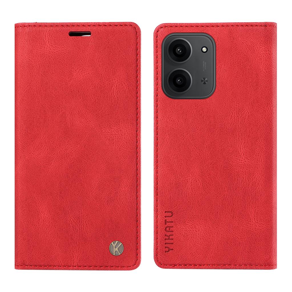 For Xiaomi Redmi 15C 4G (173 mm) Lærdeksel YIKATU YK-004 Hudfølelse Lommebok Telefondeksler