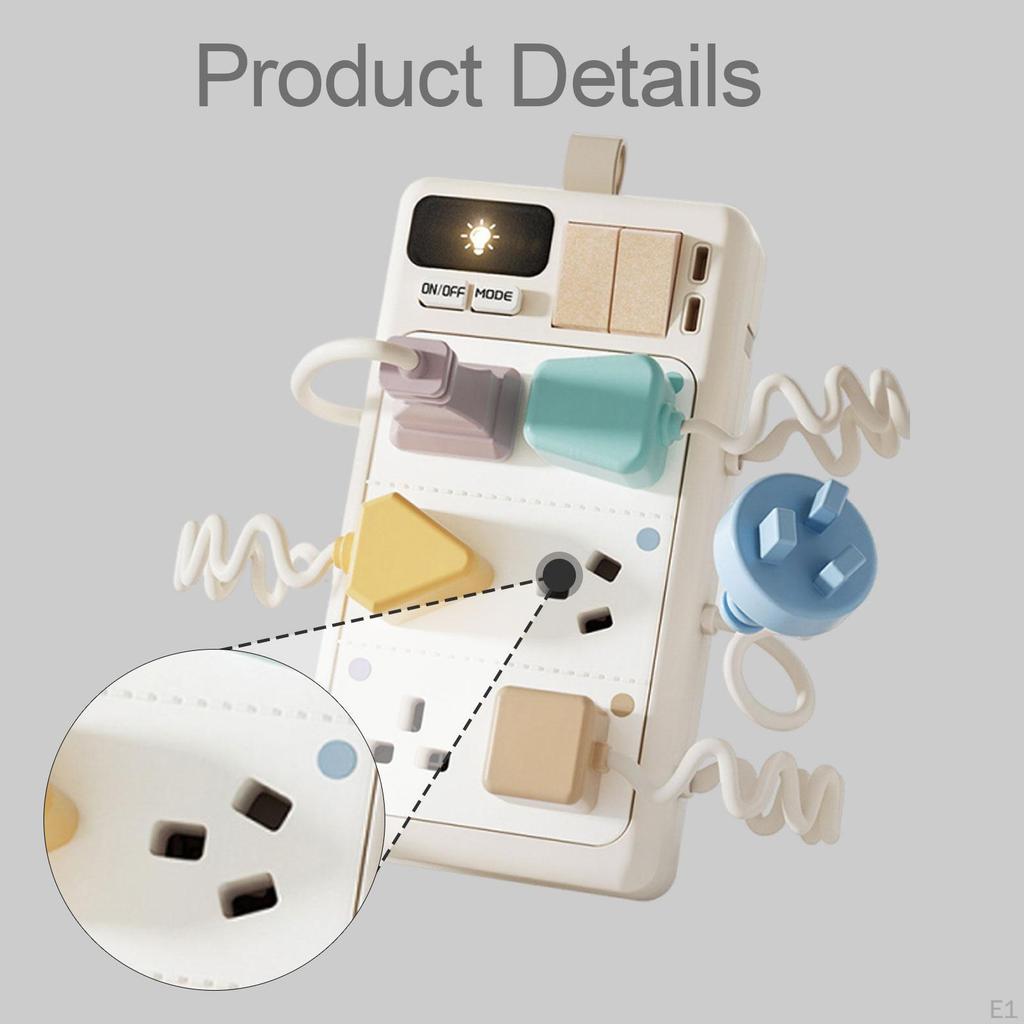 Sensory Plug Outlet Busy Board Portable Hand Eye Coordination above 6 Months Fine Motor Skills