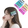 10 Pastel Square Matte Color Snap Clips, Bangs Fixing Pins, Point Girl Group Hair Clips, High Teen Y2K Look
