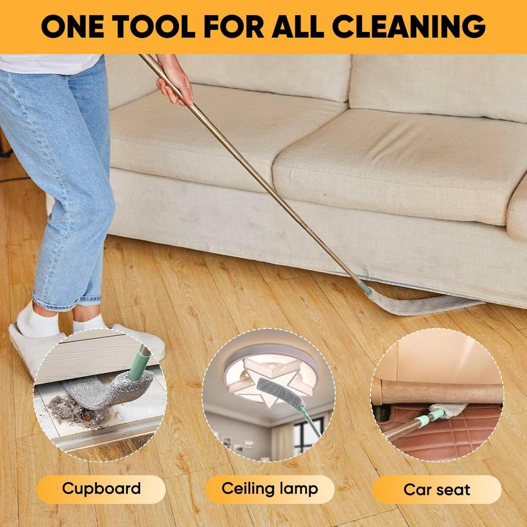 Extendable Microfiber Duster with Bendable Head for Tight Space and Hard to Reach Area