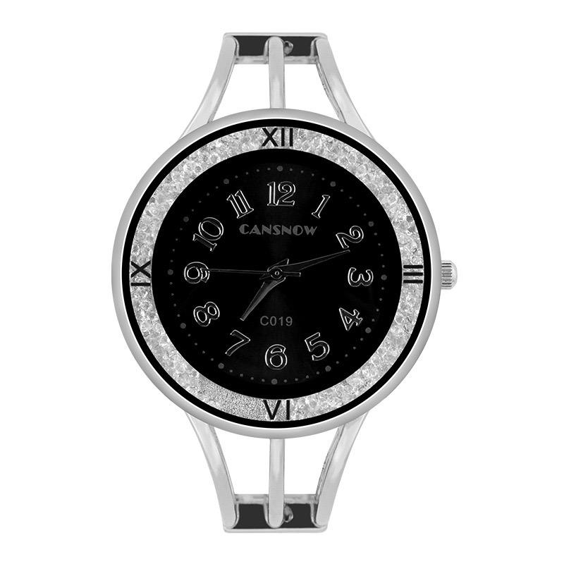 

Fashion Bracelet Women s Watches Luxury Ladies Watch Women Watches Female Rhinestone Watches Full Steel Clock чорний/срібний