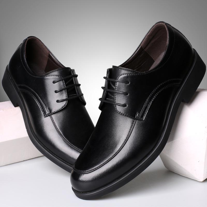 2025 spring new men's classic business dress leather shoes cowhide leather shoes casual single shoes derby men's shoes