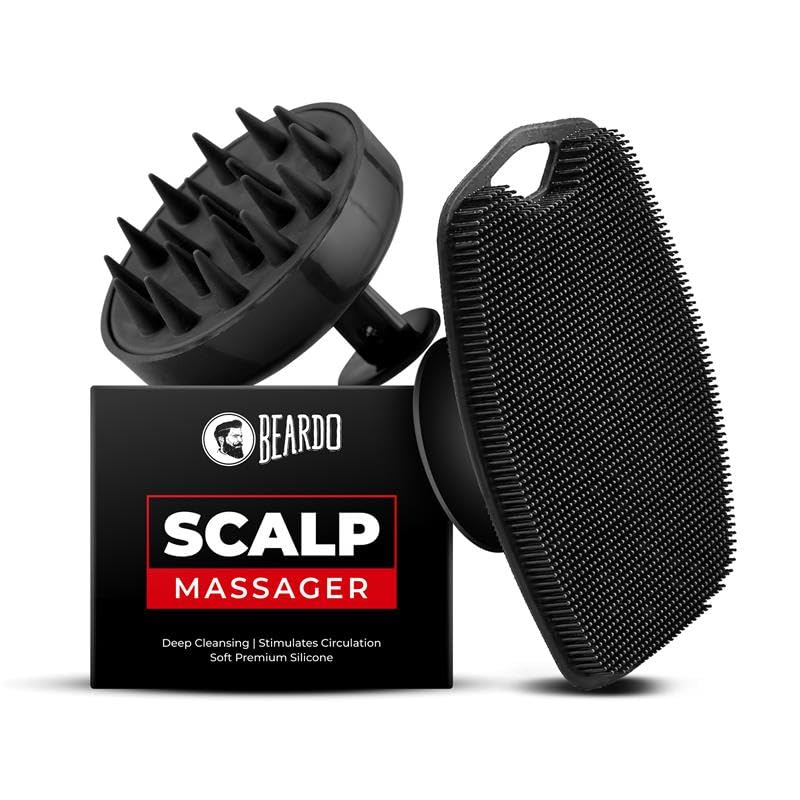 

Beardo Silicone Body Scrubber And Scalp Massager Set Of 1 Soft Bristles Deep Cleansing Exfoliating Grooming Tool