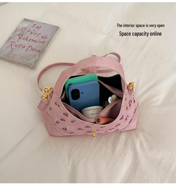 Women's Large-Capacity Color-Block Tote Bag with Cute Print