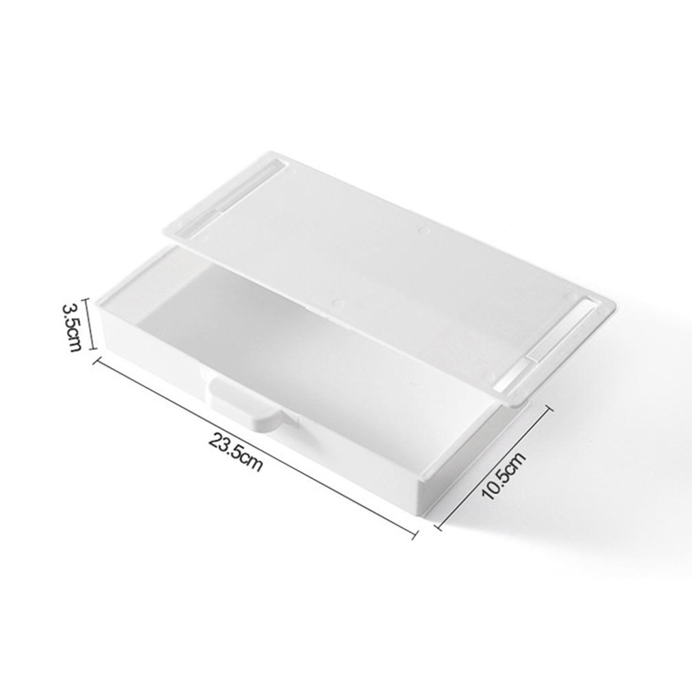 Self-Adhesive Hidden Storage Box Under the Table Makeup Organizer Under Desk Storage Drawer Organizer Box Stationery Storage