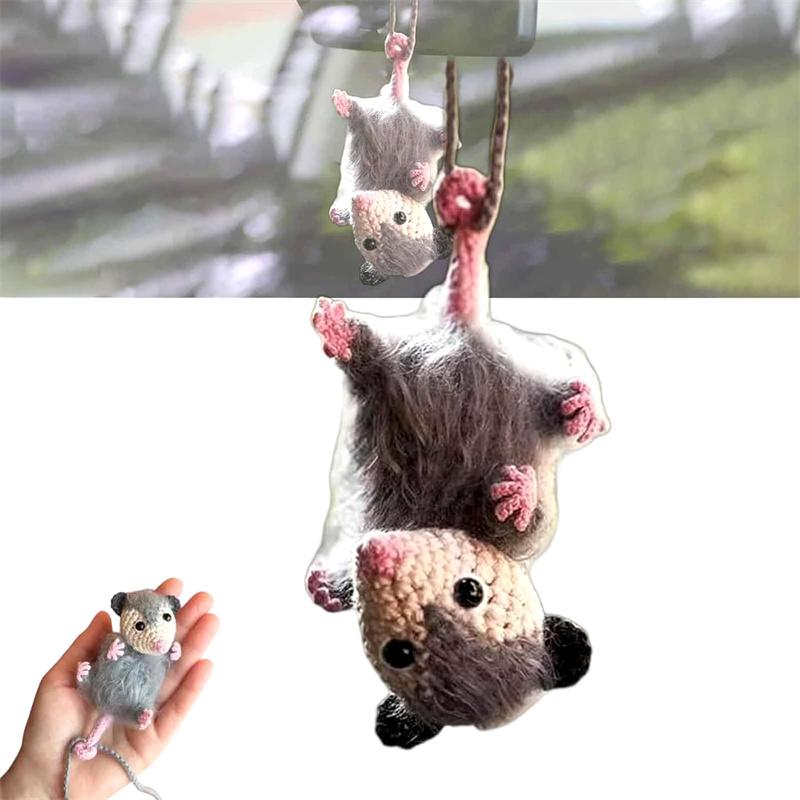 

Милый опоссум автомобильный брелок автомобильные украшения для зеркала заднего вида вязаный автомобильный брелок для салона заднего вида очаровательный ручной работы опоссум задний