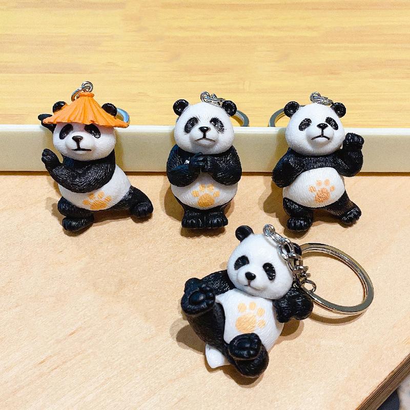 Kreslená Panda Přívěsek na Klíče Roztomilý Přívěsek Panda Kroužek na Klíče Vynikající Všestranné Doplňky pro Dekoraci Batohu Dárky