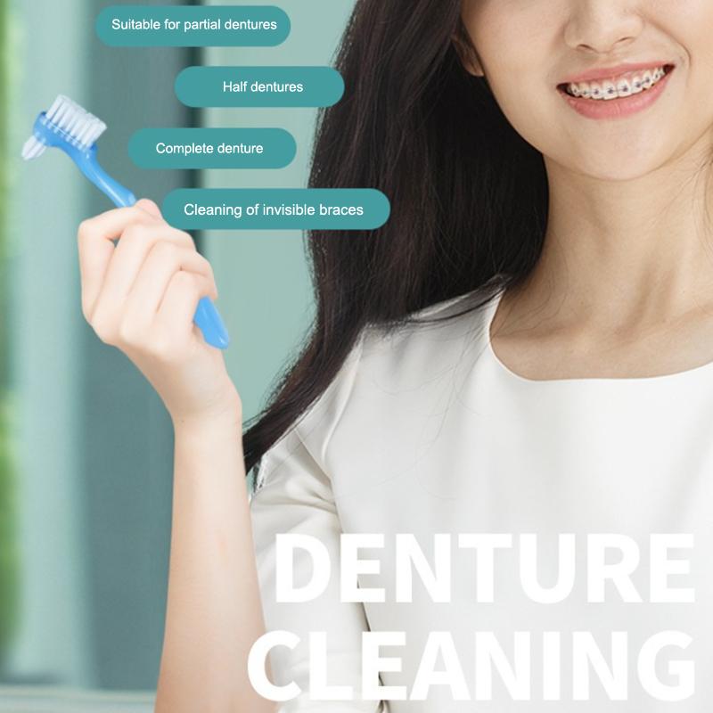 1/5Pcs Double Sided Denture Toothbrush Invisible Braces Cleaning Brush For Men Women False Teeth Brush Oral Cleaning Tools