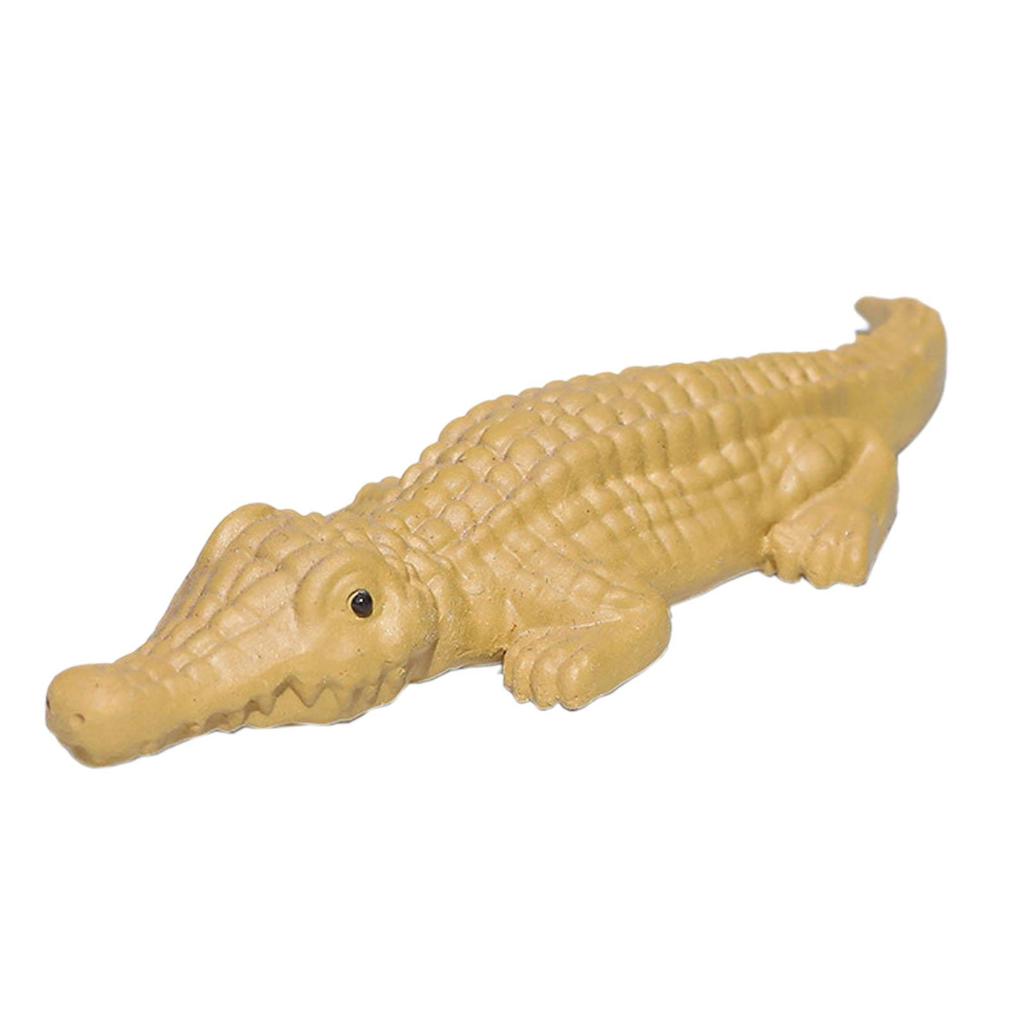 Crocodile Statue Ornament Mini Alligator Sculpture Tea Lovers Gift Purple Sand Tea Pet Crocodile Figurine for Cabinet Tearoom
