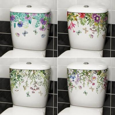 1 Stück Blume Toilettenaufkleber Badezimmer Sitzbezug Aufkleber Selbstklebend Abnehmbar Wasserdicht PVC Aufkleber Kühlschrank Poster