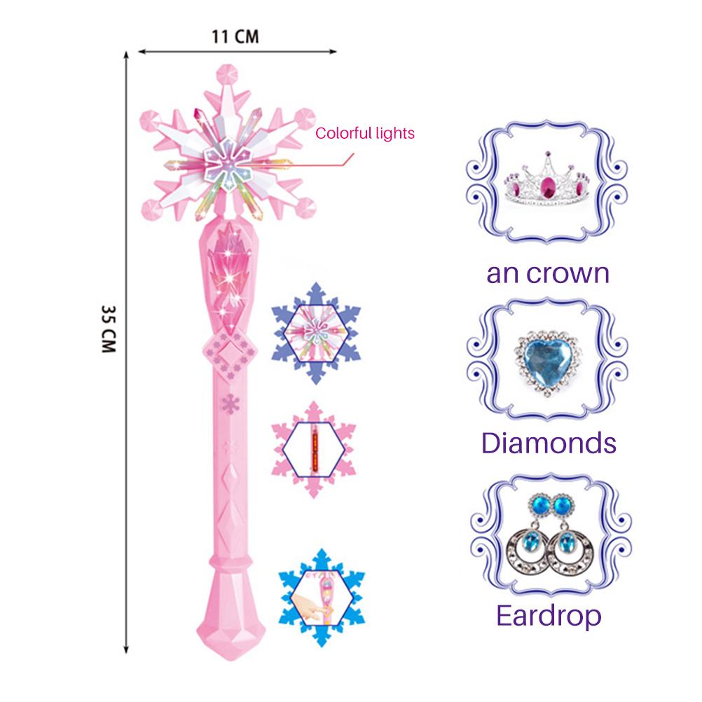 LED Weihnachtsblinklichter Schneeflockenstab Exquisiter Kinderstab Prinzessin Schneeflocke Leuchtend