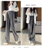 Women's High-Waisted Wide-Leg Drapey Trousers - Plus Size, Korean Style, Slimming, Floor-Length, Suited for Spring and Autumn.