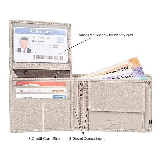 Кошелек из песочно-коричневой кожи для мужчин — фото 6