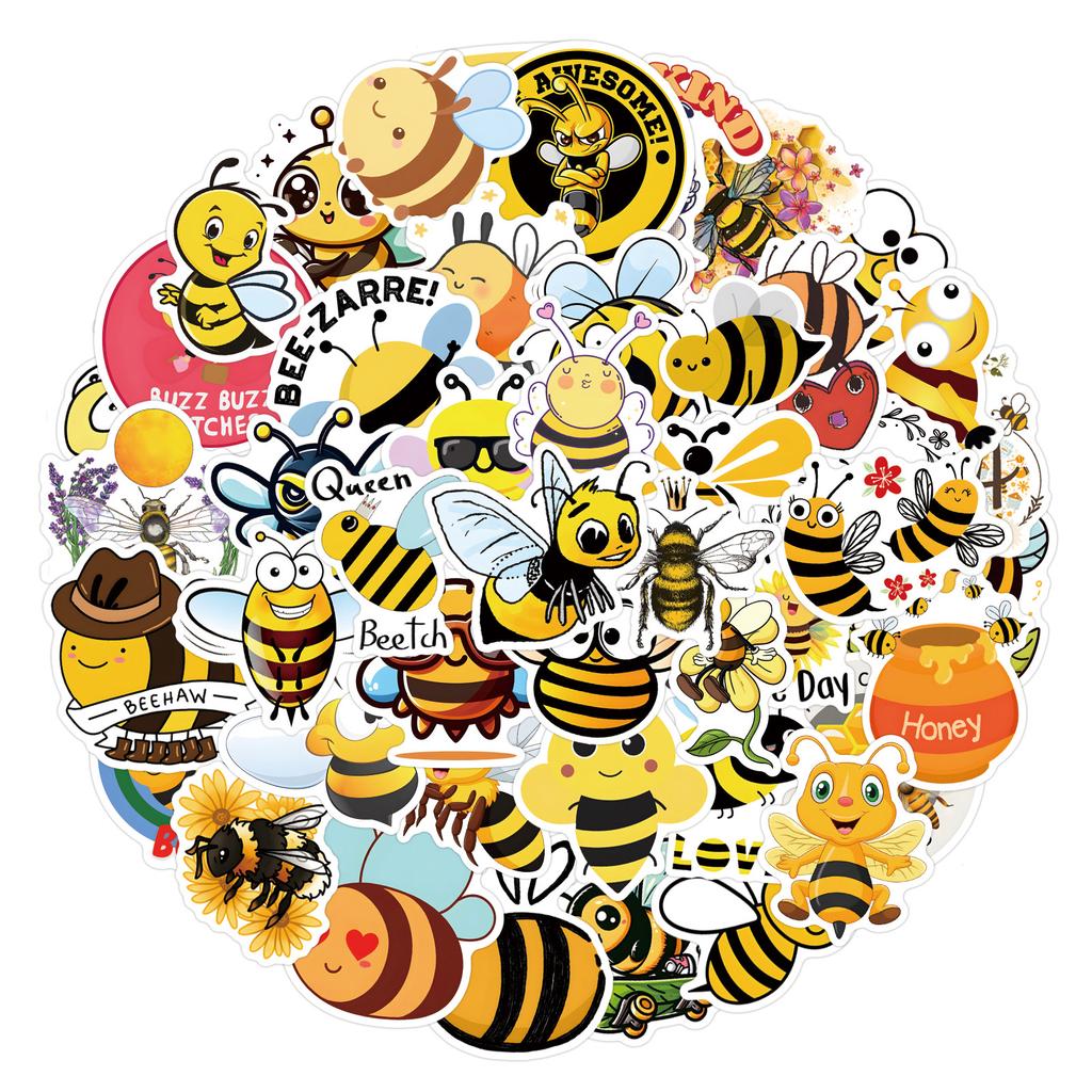 55 New Bee Bee Insect Graffiti Stickers Decorative Suitcase Scooter Cartoon Stickers