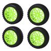 4 Pcs 1Celsius10 RC Off Road Tires 2 Front 2 Rear Round Stud Type Skin V Hole Hub High Grip RC Car Wheels