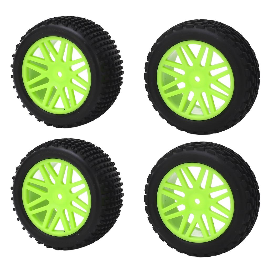 4 Pcs 1Celsius10 RC Off Road Tires 2 Front 2 Rear Round Stud Type Skin V Hole Hub High Grip RC Car Wheels