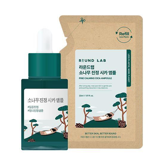 ROUND LAB Ampulă calmantă Cica cu pin 30ml ediție dublă limitată (pachet de reumplere +30ml)