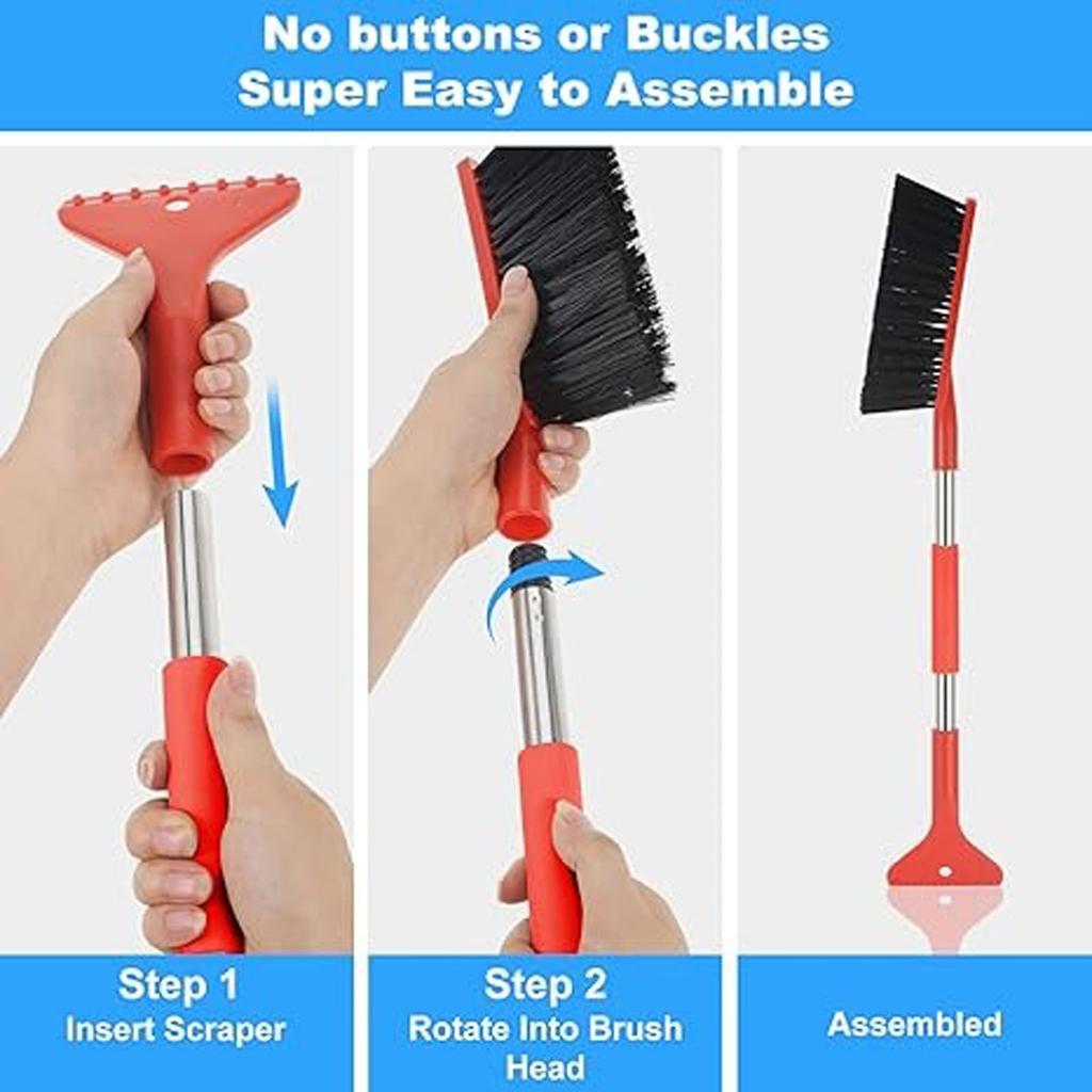 Car Snow Brush and Ice Scraper,2-in-1 Detachable Winter Snow Removal Tool for Auto Windshield,Roof