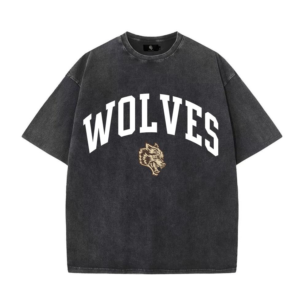 

Футболка с графикой волка мужская женская винтажная выстиранная с коротким рукавом мужская мужская хип-хоп оверсайз футболка уличная одежда XL