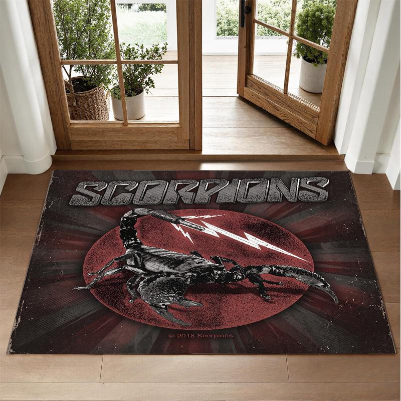 Scorpions Design Crystal Velvet Rug Soft Decorative Mat for Bedroom Entrance