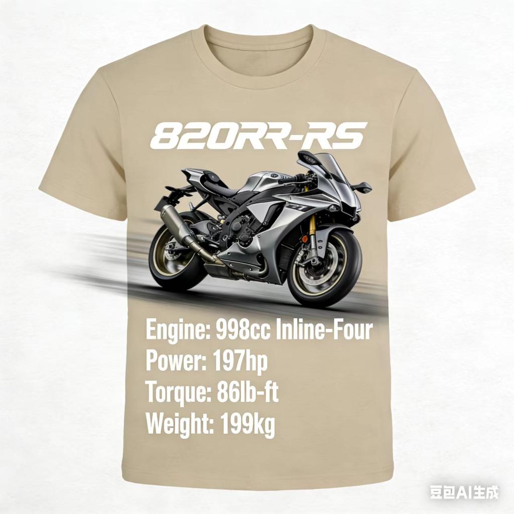 2026 New Unisexs 820RRRS Sportbike Specs Graphic TShirt Motorcycle Biker Streetwear Tee