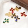 5pcs Stainless Steel Transparent Enamel Cross Dot Charms Pendant for Necklace Findings DIY Jewelry Earrings Making Supplies