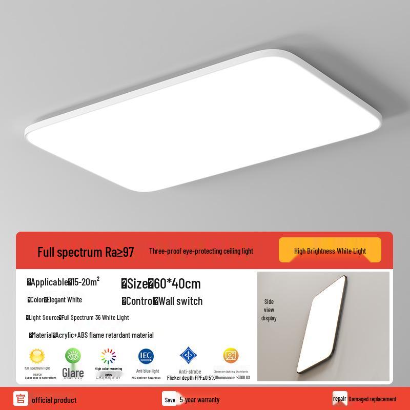 Durable Multi-Room Ceiling Light: Round & Square Options for Living Room, Bedroom, Kitchen, Bathroom, and Balcony