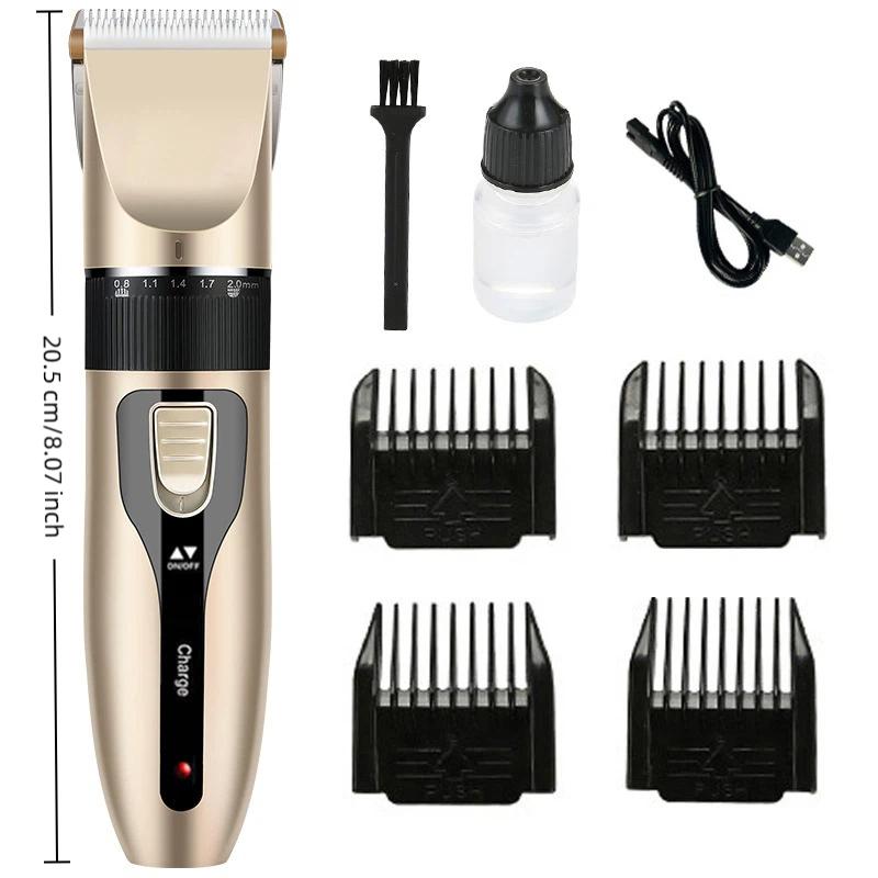 Electric Hair Clipper Set 4 Different Blades Hair Shaver Hair Trimmer Low Noise Usb Rechargeable Shaver Hair Cutting Tool
